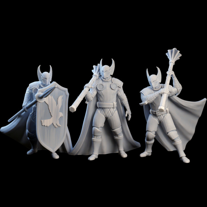 3d Printable Eagle Knights 3pcs Swords And Magic Kickstarter By Yourneighborknight Minis