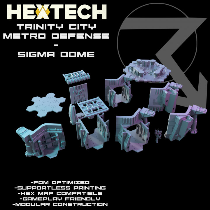 HEXTECH - Trinity City - Metro Defense Expansion (Battletech Compatible) image