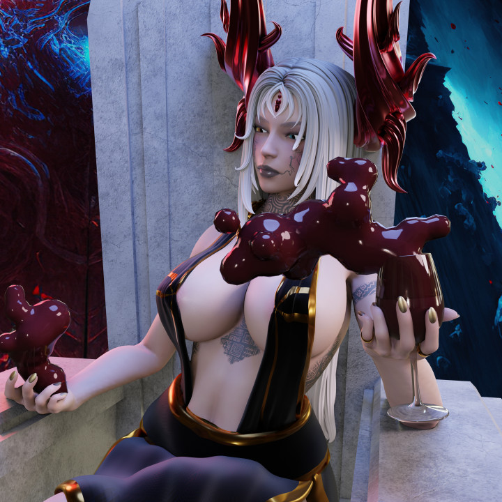 Blood Enchantress - Throne Pose - presupported - QB Works image