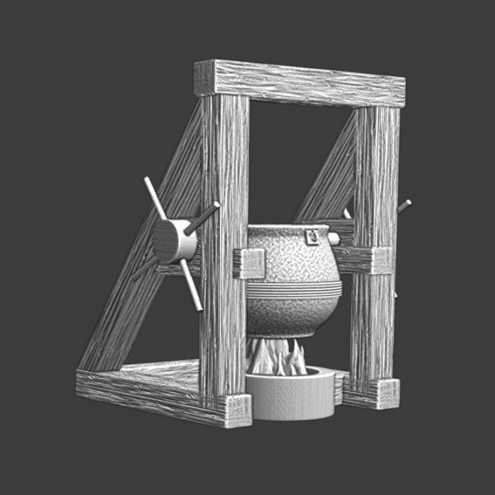 Model of medieval oil boiler, 2nd version image