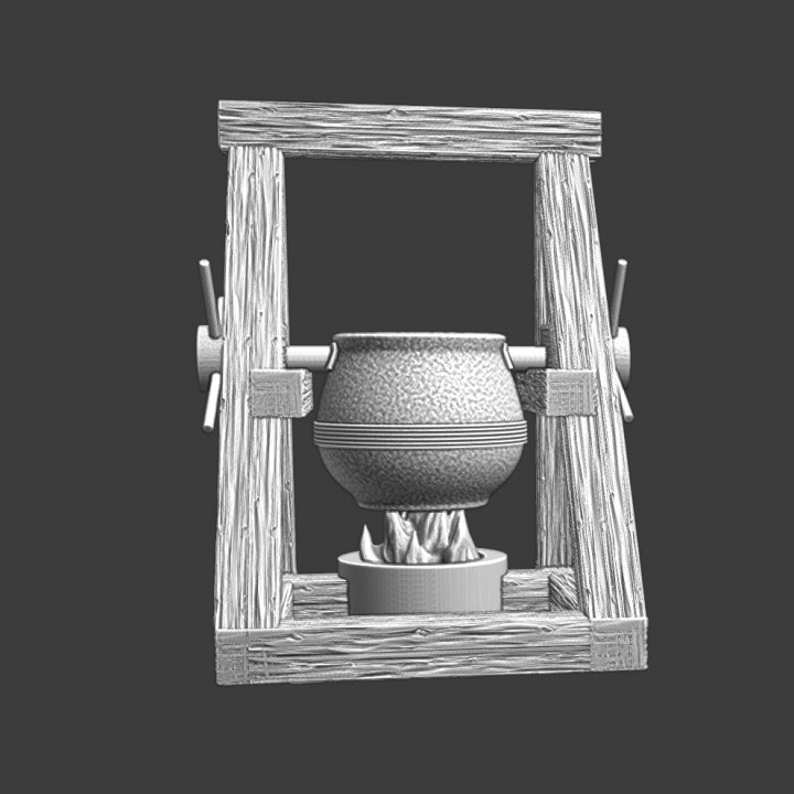 Model of medieval oil boiler, 2nd version image