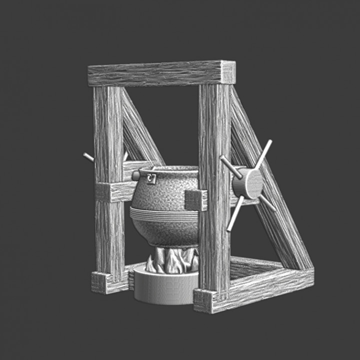 Model of medieval oil boiler, 2nd version image