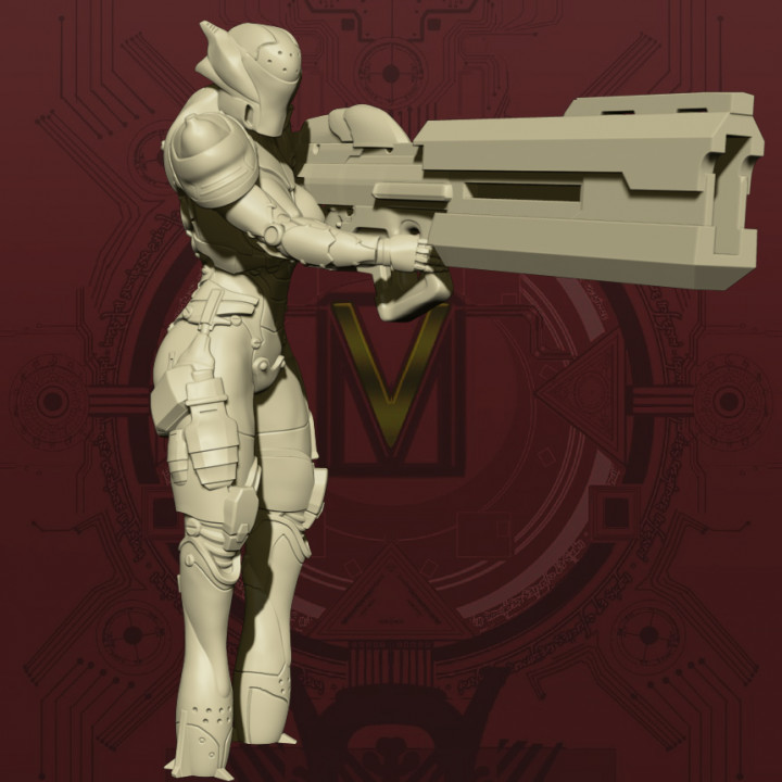 3D Printable [Centauri] Cyberite Infantry - Pulse Rifle Firing Pose by ...