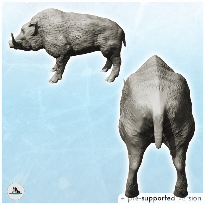 Boar (2) - Animal Savage Nature Circus Scuplture High-detailed image
