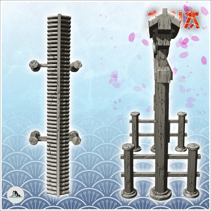 Oriental wooden Tory gate (1) - Medieval Asia Feudal Asian Traditionnal Ninja Oriental