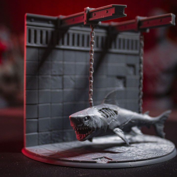 Zombie Shark diorama - presupported image