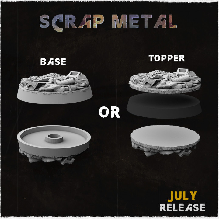 3D Printable Scrap Metal - Bases & Toppers (Big Set+) by Zabavka Workshop