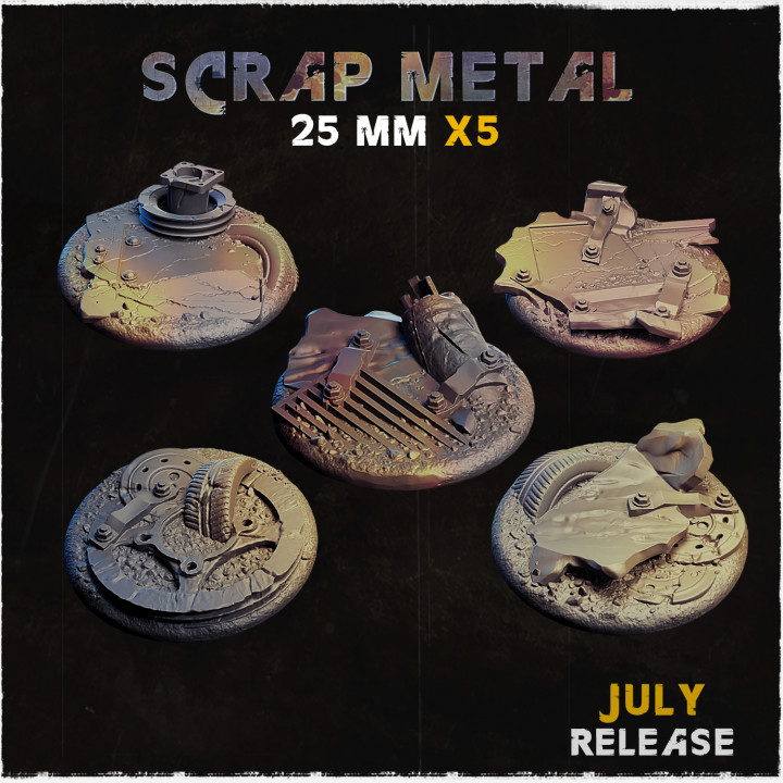 3D Printable Scrap Metal - Bases & Toppers (Big Set+) by Zabavka Workshop