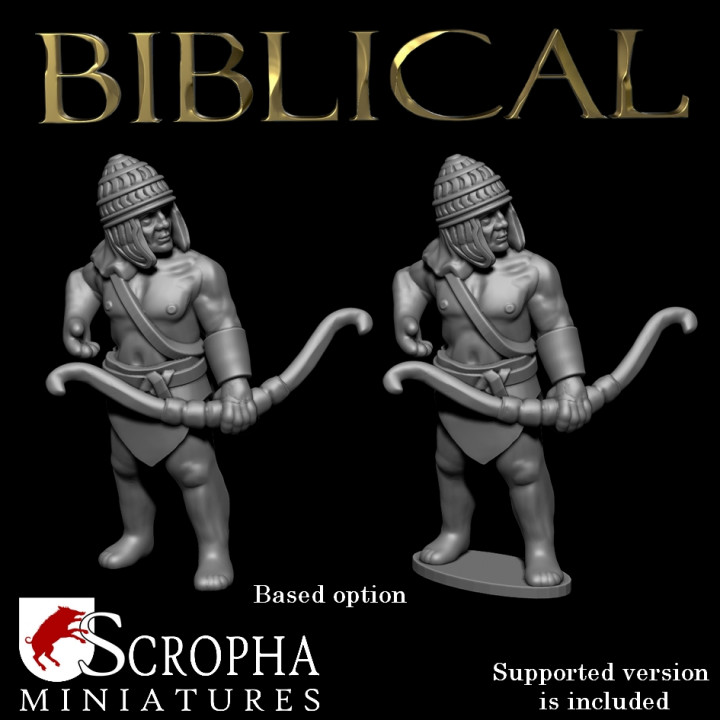 3D Printable mycenaean archers biblical by Scropha Miniatures