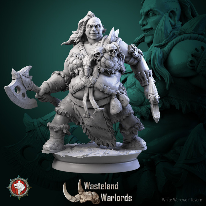 Big barbarian females set 6 miniatures 32mm pre-supported image