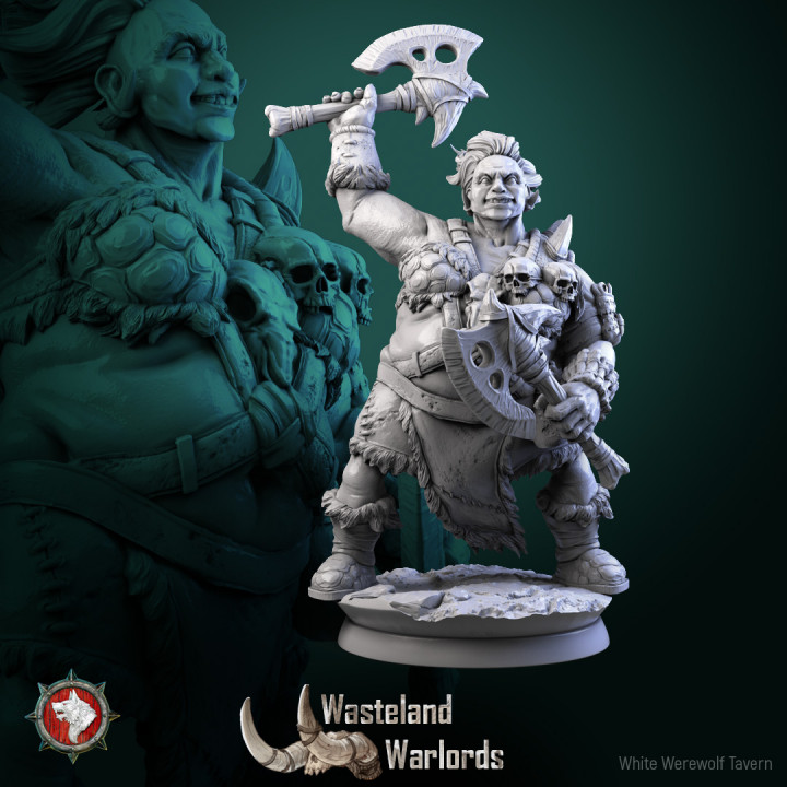 Big barbarian females set 6 miniatures 32mm pre-supported image