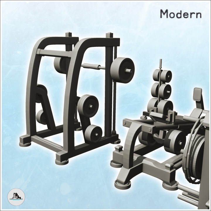 Sport equipment Barbell training (11) - WW3 Cold War miniatures Scenery 28mm 15mm 20mm