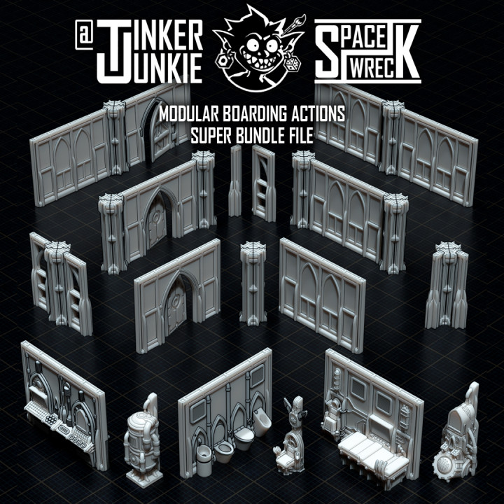 SPACE WRECK: GOTHIC BOARDING ACTIONS TERRAIN SET BUNDLE SUPER FILE image