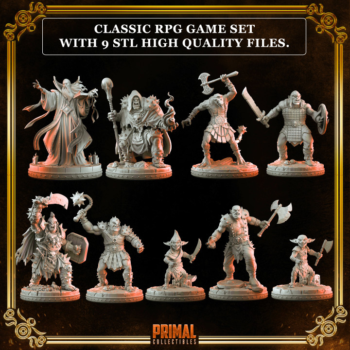 9 miniatures - RPG expansion game - RETURN OF THE KING FORTRESS- MASTERS OF DUNGEONS QUEST - Premium Package image