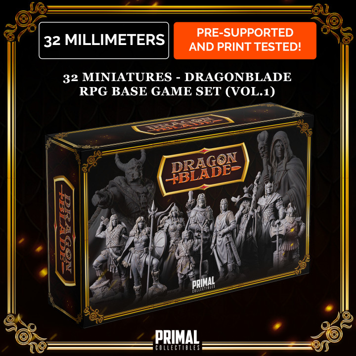32 miniatures - complete RPG base game (volume.1) - DRAGONBLADE- Premium Package image