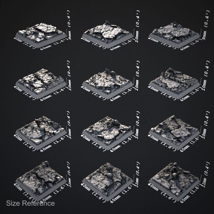 Cracked Earth 40mm x 40mm Square Bases