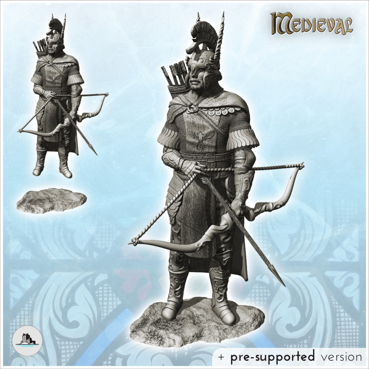 Medieval soldier miniatures pack No. 1 - Medieval RPG D&D Gothic Feudal Old Archaic Saga 28mm 15mm image