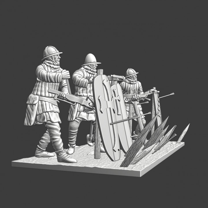 3D Printable Medieval Crossbowmen - Small Set With Base By Northern ...