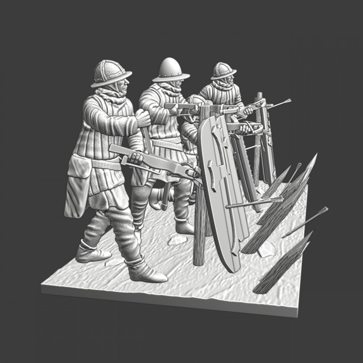 Medieval Crossbowmen - Small set with base