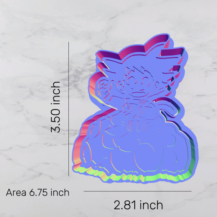 Kid Goku on Nimbus Cloud Cookie Cutter and Stamp image