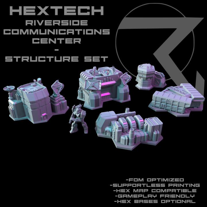 HEXTECH - Riverside Communications Center (Battletech Compatible Hex Terrain) image