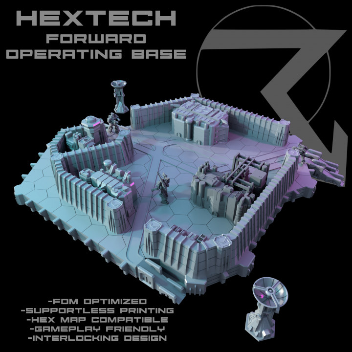 HEXTECH - Forward Operating Base (Battletech Compatible Hex Terrain) image