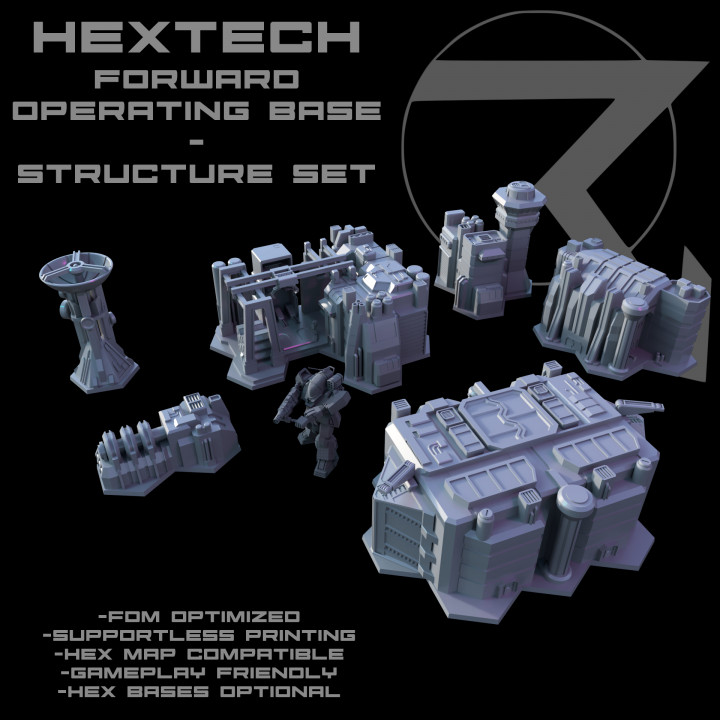 HEXTECH - Forward Operating Base (Battletech Compatible Hex Terrain) image