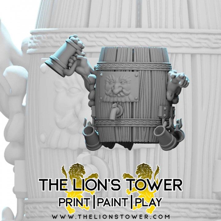 Magical Sentient Spirit Beer Keg (32mm scale large presupported miniature)