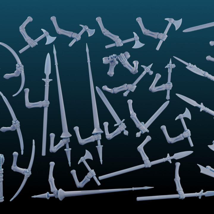 Skeleton Medieval Knights - Full Set 111 STL Files image