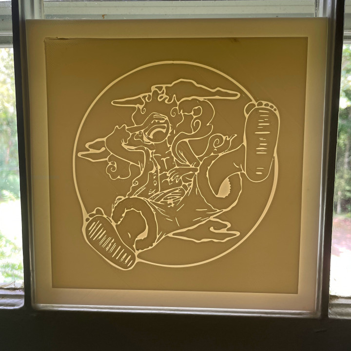 Luffy Gear 5 Nika Awakened - Light Plate - Sun Catcher - One Piece Wall Art