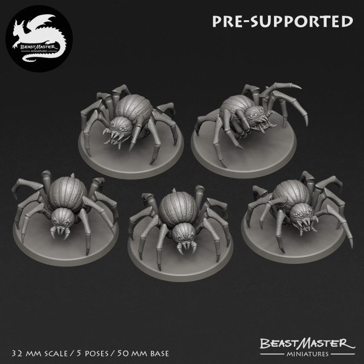 Pumpkin Spider Pack - Pre-supported - 5 models image