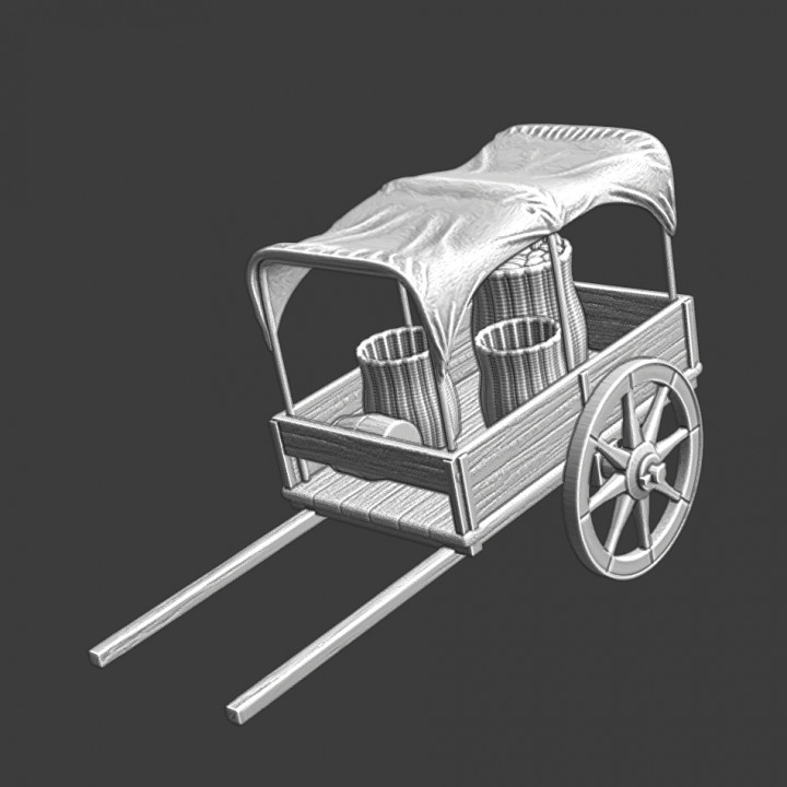 Small medieval market wagon