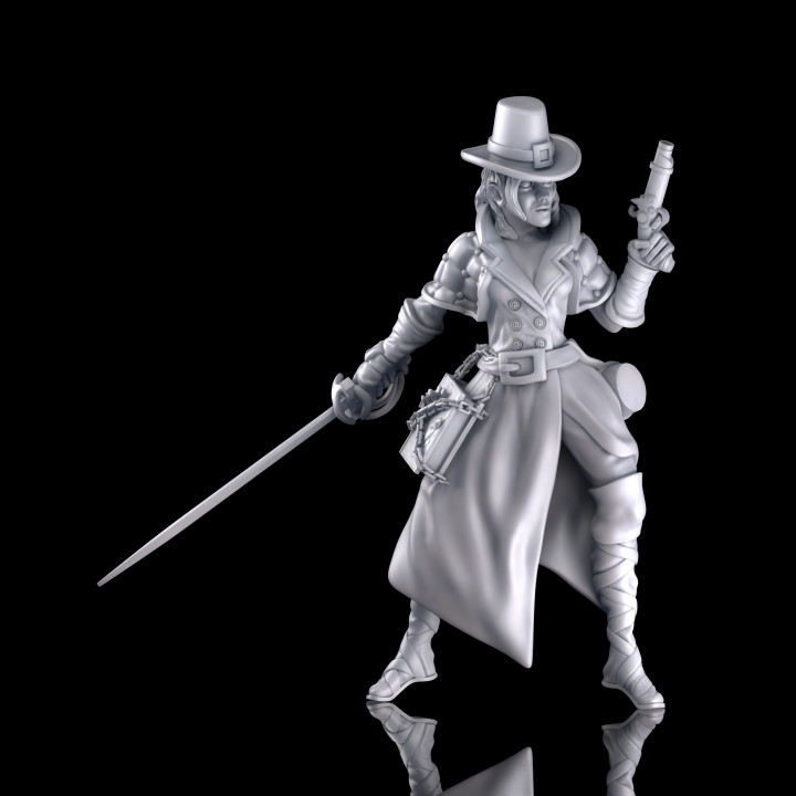 3D Printable Brenna the Witch Hunter by Miniature Evolution