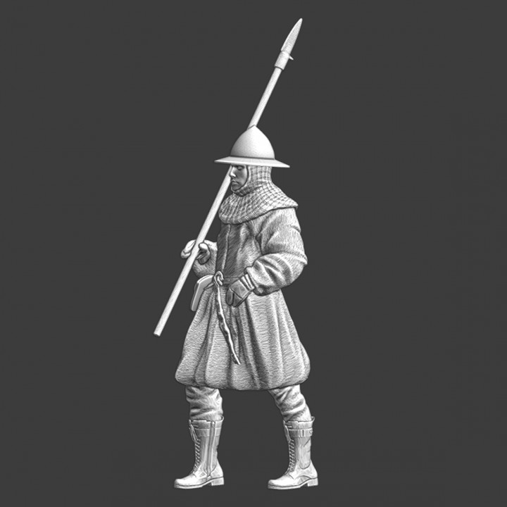 Medieval Scandinavian infantryman marching