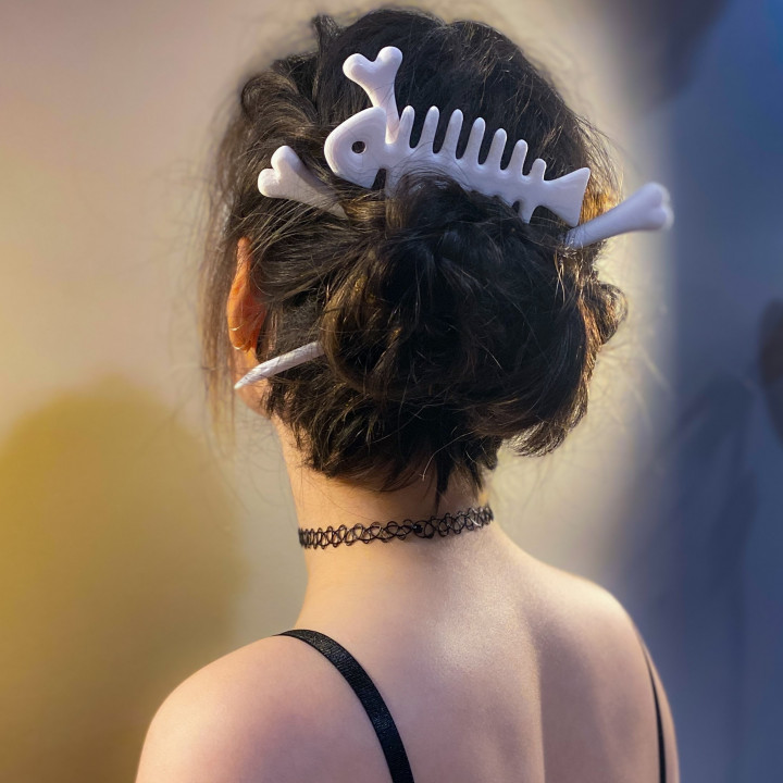 Halloween bone hairpins image