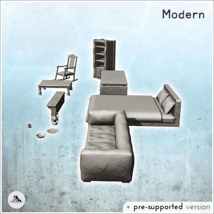 Modern indoor furniture set with bed and sofa (6) - Cold Era Modern Warfare Conflict World War 3 RPG  Post-apo image