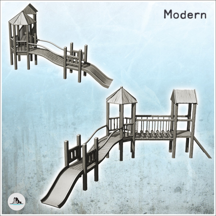 Modern children's play structure with slide (8) - Cold Era Modern Warfare Conflict World War 3 RPG  Post-apo image