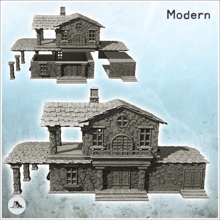 Large modern house with vehicle garage and balcony floor (9) - Cold Era Modern Warfare Conflict World War 3 RPG  Post-apo image