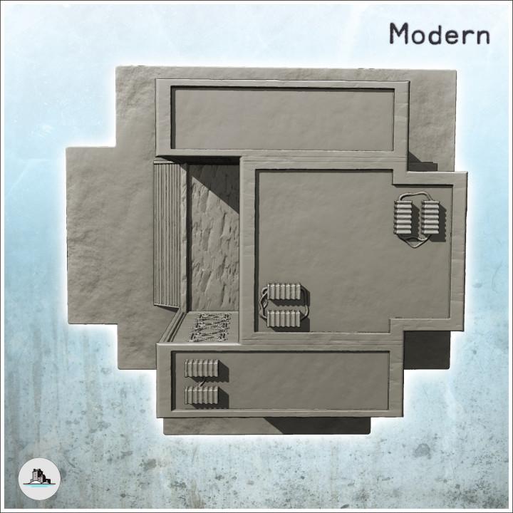 Large modern multi-storey building with wide staircase and monumental entrance (1) - Cold Era Modern Warfare Conflict World War 3 RPG  Post-apo image