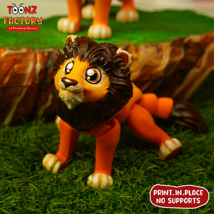 PRINT-IN-PLACE CUTE FLEXI LION ARTICULATED