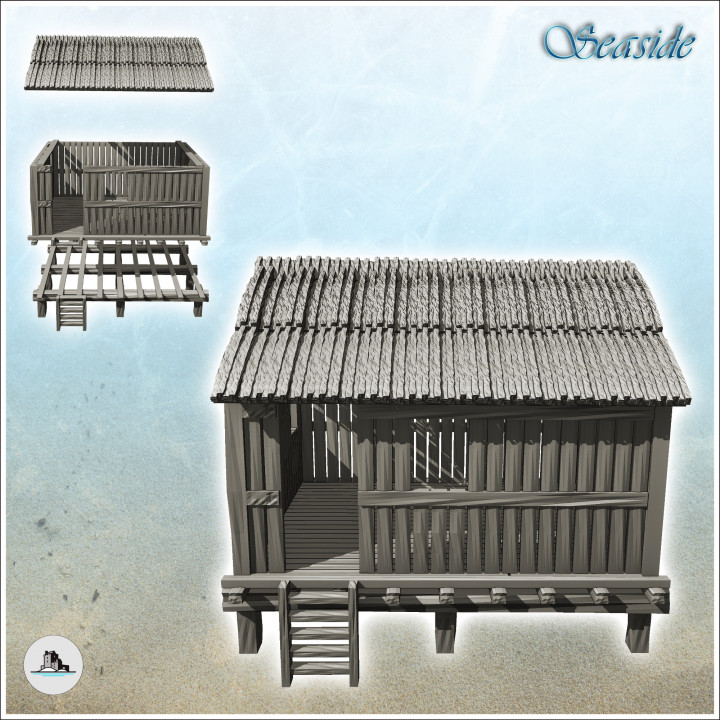 Tropical house on stilts with access ladder (11) - Cold Era Modern Warfare Conflict World War 3 RPG  Post-apo image