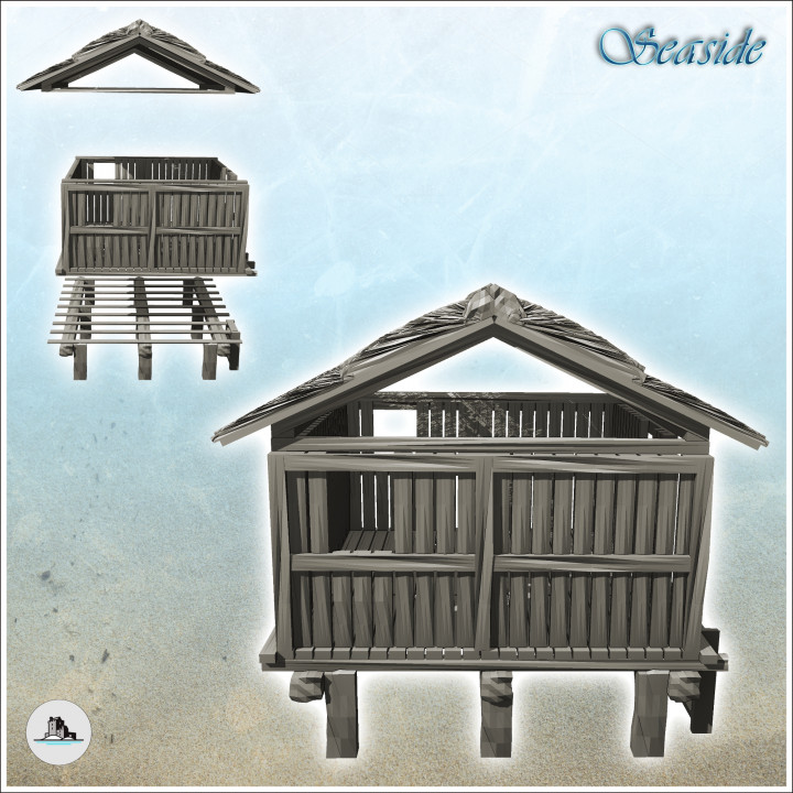 Tropical house on stilts with access ladder (11) - Cold Era Modern Warfare Conflict World War 3 RPG  Post-apo image