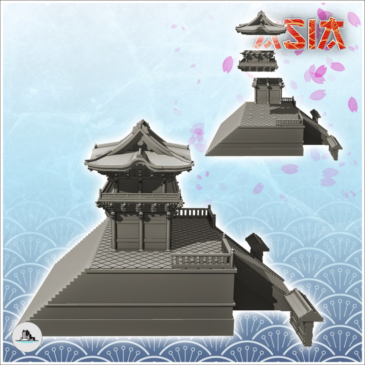 Large Asian temple with access stairs and low walls (12) - Cold Era Modern Warfare Conflict World War 3 RPG  Post-apo image