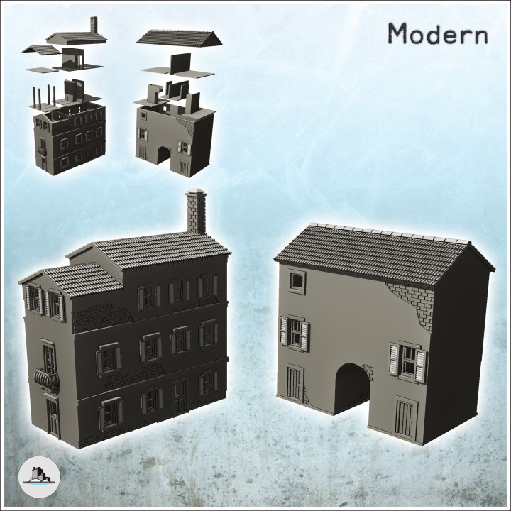Modern city pack No. 1 - Modern WW2 WW1 World War Diaroma Wargaming RPG Mini Hobby image