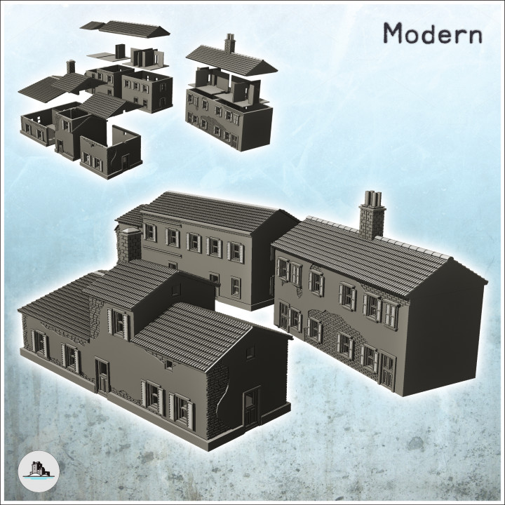 Modern city pack No. 1 - Modern WW2 WW1 World War Diaroma Wargaming RPG Mini Hobby image