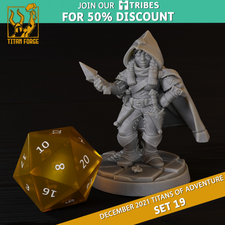 Gnome Female Rogue - RPG Hero Character D&D 5e - Titans of Adventure Set 19