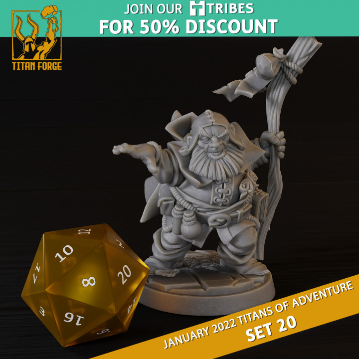 Dwarf Male Druid - RPG Hero Character D&D 5e - Titans of Adventure Set 20 image