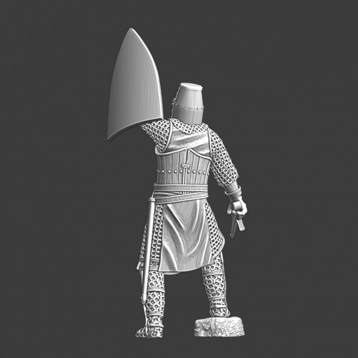 3D Printable Medieval crusader knight - celebrating shield up by ...