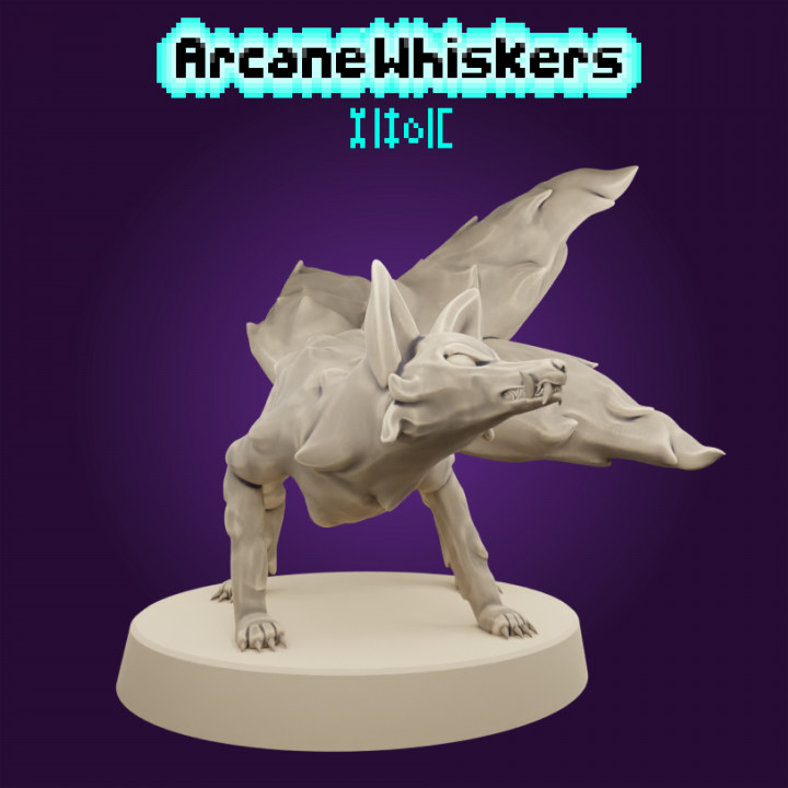 3D Printable Kitsune Astral guardian by Arcane Whiskers