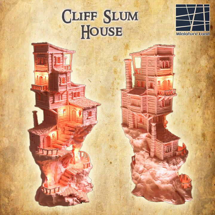 Cliff Slum House - Tabletop Terrain - 28 MM image